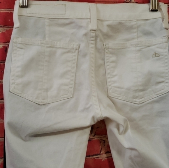 Rag & bone Mid-Rise Skinny Jeans in white with black tuxedo stripe Size 25 - Picture 11 of 14